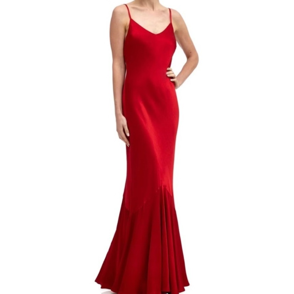 NWT Milla by Trendyol Mermaid Gown Maxi Dress M Red Sleeveless Black Tie Prom